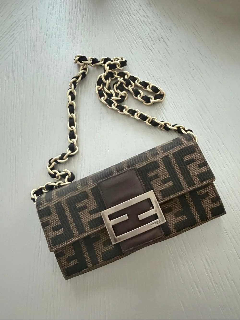 RARE Authentic Vintage Fendi Zucca monogram continental long wallet